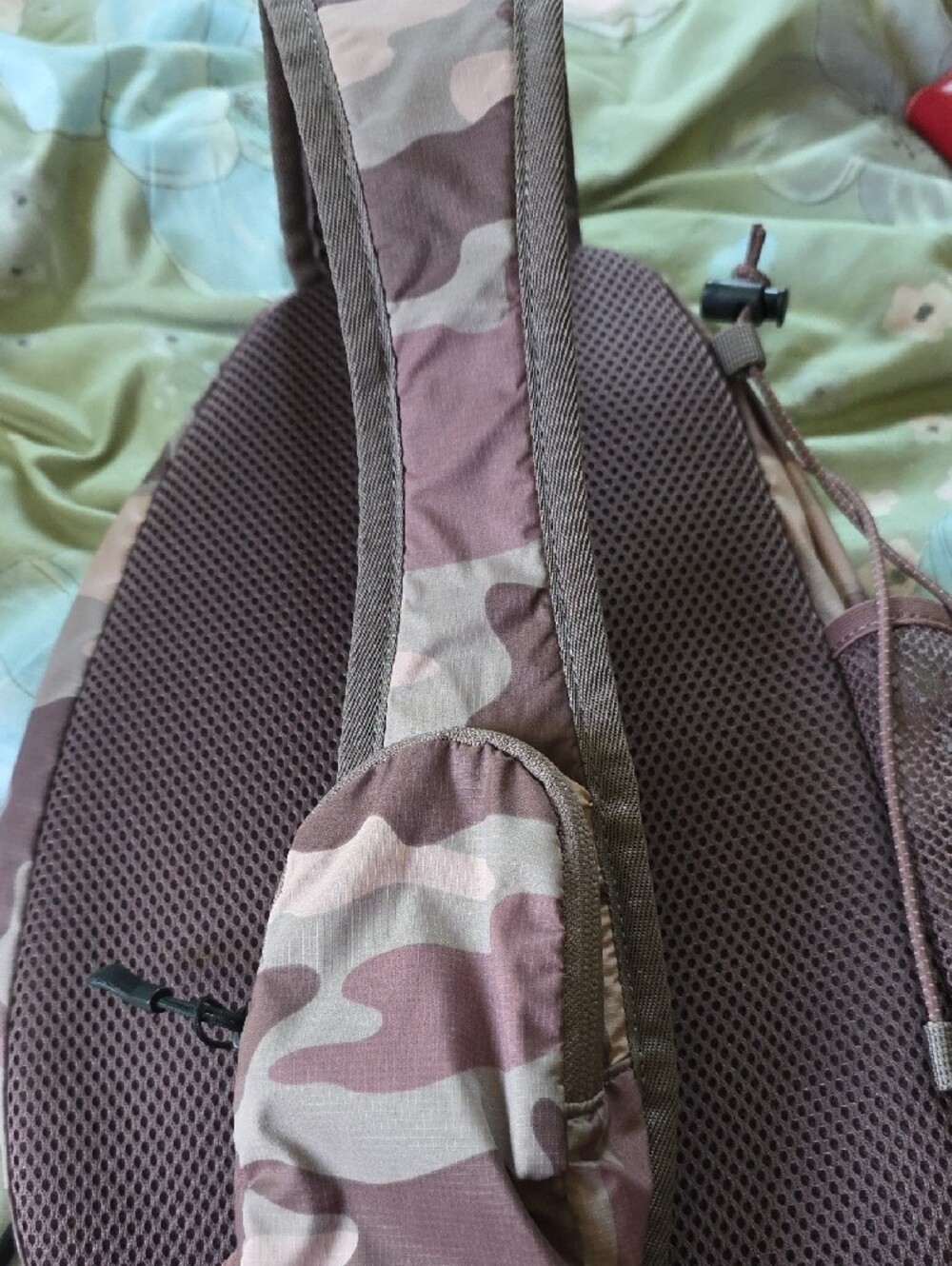 Eddie Bauer Purple and Gray Camo Sling Backpack - Picture 4 of 4